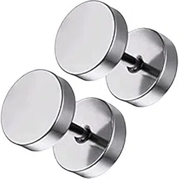 shobhram Dumble 8MM 316L Stainless Steel Earrings for Men and Boys | Fashion Non Piercing Earrings for Men | Stainless Steel Earrings for Boys-picture-49