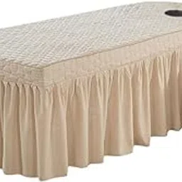 Pinakine® Spa Massage Table Skirt Beauty Bed Cover Linen Valance Sheet Light Camel|72007088PNK-picture-25