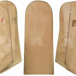 ABLE 62 Inch Wedding & Lehenga Dress Cover Garment Bag with 14 Inch Gusset, Breathable, Dust Protector, for Extra Wide Dress. Beige Non-Woven Fabric Pack of 1 Pcs-picture-30