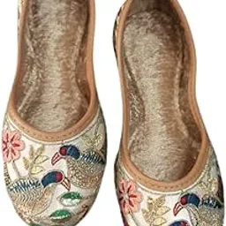 elegance footwear's & bags Elegance Footwear Elegant Women?s Floral Juttis | Handcrafted Traditional Footwear with Colorful Embroidery | Comfortable Flat Ethnic Shoes for Festive & Casual Outfits-picture-49