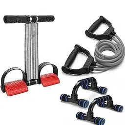 MAGZI- Red Double Spring Tummy Trimmer, Pushup Bar, Toning Tube, Gym Exerciser Premium Material-picture-26