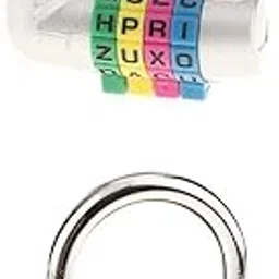 UJEAVETTE 4 Digit Dial Letter Combination Padlock Travel Luggage Lock Silver & Blue-image-73