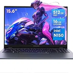 Chuwi GemiBook Plus 15.6'' Laptop Intel N150(up to 3.60 GHz) 16GB LPDDR5 RAM 512GB SSD| Windows 11| Intel Graphics| IPS FHD 2K, Laptop for Office, Movie, Study| HDMI, WiFi 6, BT5.2, USB 3.0, Webcam image 1