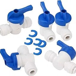 Puredge Ro connector inlet valve set for water purifiers 1/4” Plastic Manual Flush Valve for 1/4 inch Pipe Tubing RO Water Purifier Coupling Set-picture-16