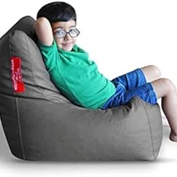 Style Homez Premium Leatherette Bean Bag L Size Chair Grey Color, Cover Only-picture-22