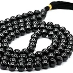 Beautiful Natural Crystal Black Tourmaline Mala Natural Crystal Stone 8 mm 108 Beads Jap Mala for Meditation, Pooja, Chanting, Wearing/Black Tourmalinemala 108 beads original-picture-23