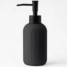 Rioware Outdoor Living Liquid Soap Dispenser, 300ml, Multipurpose Refillable Plastic Pump for Hand Wash, Dish Wash, Shampoo, Kitchen, Bathroom, and Household Use Pack of 1, Solid Black image 1