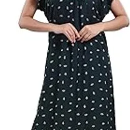 9shines label Women's Rayon Blend All Over Print Maxi Nighty-picture-11