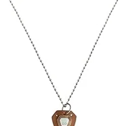 Classic Gold Plated Shield Shaped Pendant With Chain For Men-image-2