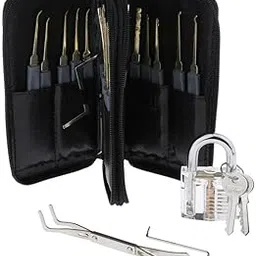 SECRET DESIRE 24Pcs Torque Transparent Padlock Unlocking Stainless Steel Padlock Pick Sets-image-80