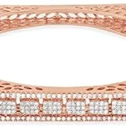zaveri pearls Rose Gold Dazzling Cubic Zirconia Brass Square Kada Bracelet For Women-ZPFK21583-picture-31