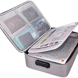 pazimiik File Organizer Bags With Lock Document Bag Money Bag With Waterproof Zipper Multi Layer Portable Important File Passport Certificates Legal Documents Password Lock Bag Fireproof Travel Bag (Grey)-picture-25