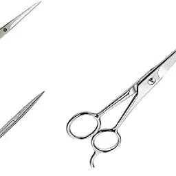 Professional Salon Accessories Set of 3 Scissors (2 Barber Hair Cutting Scissors 7.5 Inch and 6.5 Inch with 1 Beard and Mustache Styling Trimming and Scissor 4.5 Inch) | Stainless Steel-image-0
