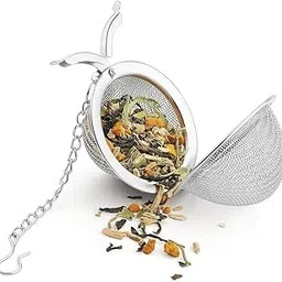 Bridge2shopping Stainless Steel Mesh Tea Infuser with Chain, Loose Leaf Tea Strainer for Teapot, 4.5 CM-image-80