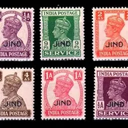ISC~ JIND State, 6 Different Stamps, King George VI, Rare & Old Mint (UNUSED) Stamps, India PRINCELY State Stamps, Pre 1947, Beautiful Collection ~ STAMPEX-image-38