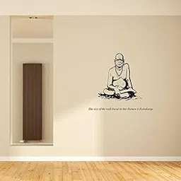 PEACOCKRIDE Shri Swami Samarth Maharaj I Swami Samarth Wall Decal Large Black (PVC Vinyl)-Self-Adhesive-picture-57
