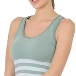 Women High Impact Sports Bra Racerback,Running Bras Wireless Quick Dry Max Support Free Size (28 Till 34) Pack of 1 SEA Green Color-picture-50