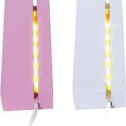 dcvbny Set of 2 Wood LED Lights Display Base Warm Color, Rectangular Wooden Lighted Base Stand for 3mm Thick Acrylic Plate Glass Plate Resin Art Paperweighs Ornament(Pink&White)-picture-39