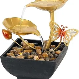 Merishopp 2 Tiers Tabletop Fountain Tabletop Waterfall Cascading for Office Decoration Butterfly | Home Decor | Indoor Fountains-picture-25