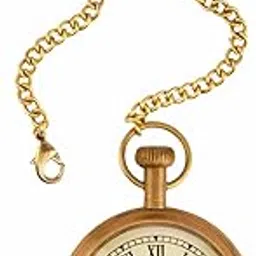 kartique Antique Style Brass Pocket Watch with Chain in Roman Numbers | Vintage Style Gandhi Watch, Dial Dollond London-picture-12