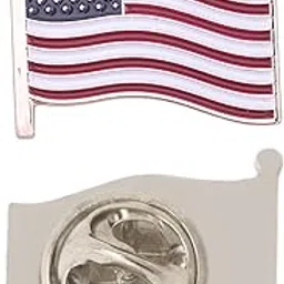 United States of America Lapel Pin USA Country Flag Enamel Made of Metal Souvenir Hat Men Women Patriotic American (Waving Flag Lapel Pin Silver)-image-81