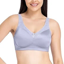 Solid Non Padded Non-Wired Full Coverage Super Support Bra-image-45