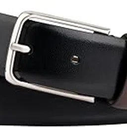 don miller Men's Elegant Leather Weston Formal Leather Belt with Brushed Nickel Single Prong Buckle-picture-49