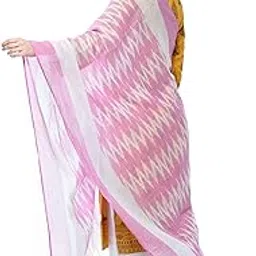 moeza Women's Baby Pink Woven Design Pure Cotton Ikat Dupatta, Pack of 1, MFD0139-picture-50