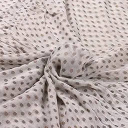 Govind Hari Khaddi Georgette Dyable Viscose Fabric | 44" Width | Unstitched Dress Material for Lehangas, Sarees, Gowns and Dresses (Khaddi-4, 7.5 Meters), Embroidered-picture-29