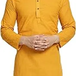 sayesha Pink Solid Cotton Men's Long Kurta-picture-14