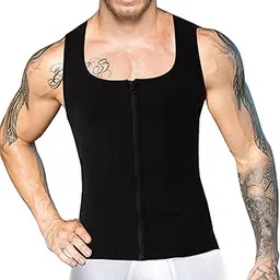 Men Sweat Shirt Sauna Compression Vest Sleeveless Workout Tank Tops Black Running Hot Underwear T-Shirt Gym-picture-52