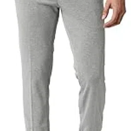 BASICS Tapered Fit Antarctica Grey Knit Trousers-image-5