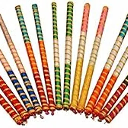 MOOLYAVAAN Products Wooden Dandiya Sticks for Navratri Garba Dance Multicolor Traditional Dandiya Stick for Garba Night((Pair of 1) 2 Stick)-image-23