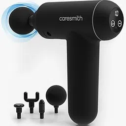 CARESMITH Charge Boost Max Massage Gun with Touch Screen Display | Massage Machine for Body Pain | Massager with 10 Speeds, Black image 1