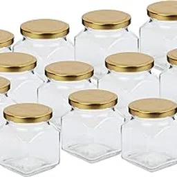 Pure Source India Crystal Clear Glass Jar Container Airtight Food Safe BPA Free, Multi Purpose Jars – 100 Gm, Pack of 12 Piece, Clear-picture-24
