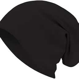 Caiuse Unisex Soft Cotton Fashion Slouchy Beanie Skull Hair Cover Sleep Cap Hat for Frizzy Natural Curly Hair Protection Pack of 1-picture-43