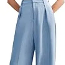 kotty Women's Elegant High-Waist Wide-Leg Trousers for Office & Casual Wear-picture-11