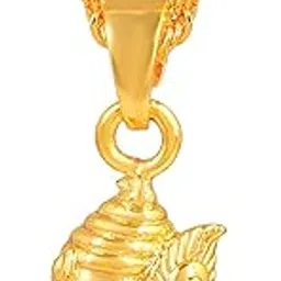 1 Micron Gold Plated Hindu God of Luck/Success Ganesha Shape of Elephant Head Pendant Necklace Jewellery for Men Women-image-52