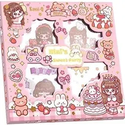 Sticker Book Set Paper Magazine Sticker Booklet, Decoration Stickers Book, Sticker'zs for Project, American Style Sticker's, Journals, Scrapbooking (Mini's Sweet Party)-picture-23