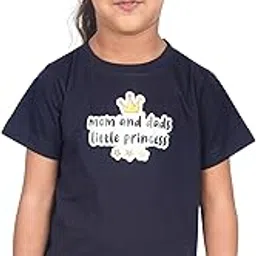 cocobelle nyc Girl's Half Sleeve Solid T-Shirt Cotton (4-5 Years) Blue-picture-26