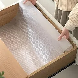 Pulgos Food Grade Washable Anti Slip Mat/Sheet for Fridge, Shelf Liner, Table, Kitchen Drawer mat (Diamond Clear, 3 Meter)-image-49