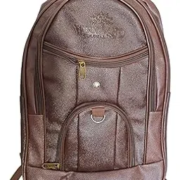 NEW TREND CRAFT. Rexine Laptop Backpack, Dark Brown, Multiple Compartments with Zip Closure-picture-32