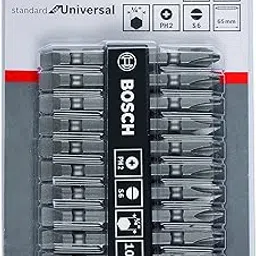 Bosch Professional Extra Hard, Double Ended Screwdriver Bits, Type Ph2-Sl, Length 65mm, Grey, Pack Of 10-image-70