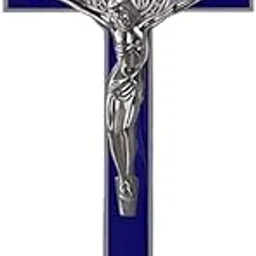 St Benedict Crucifix Metal Enamel Wall Cross Home Altar Table Chapel Decor Collections (Color May Vary) (5 Inch St Benedictan Cross with Stand)-picture-50
