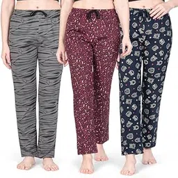 real basics Women's Cotton Printed Pyjama pack of 3-picture-11