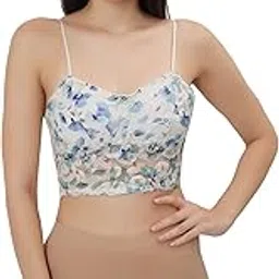 fabluk Women's Lace Camisole with Floral Prints – Comfortable Cotton & Spandex Blend, Padded Bra, Adjustable Straps, Versatile Crop Tank Top, Ideal for Layering-picture-34