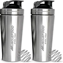 Musclefood Steel Max Shaker 750ml - ISI Marked Stainless Steel Gym Shaker with Leakproof Design, Steel Whisk for Smooth Mixing, for Protein, BCAA & Supplements, Pack of 2-picture-23