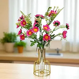 CURATED CART Artificial Daisy Flowers - Pack of 2 Faux Daisy Bouquets, 30 cm Tall with 10 Flower Heads per Stem - UV Resistant Plastic Plants for Indoor & Outdoor Use - Home, Garden (Pink) (No Vase)-picture-25