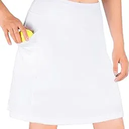 yogipace Women's 4 Pockets UV Protection 20" Modest Knee Length Skirt Athletic Running Golf Tennis Skort Zippered Pockets-picture-27