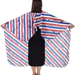 Professional Barber Cape, Hair Cutting Gown, Hair Cutting Cape, Stying Capes, for Home Salon Home Hairdressing Tool Hair Styling Accessories(Red and white stripes) image 1